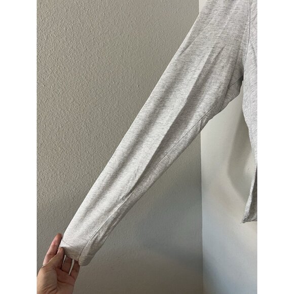 AVIATOR NATION Light Gray Long Sleeve Logo Tee T-Shirt - Women's Medium - Picture 4 of 13